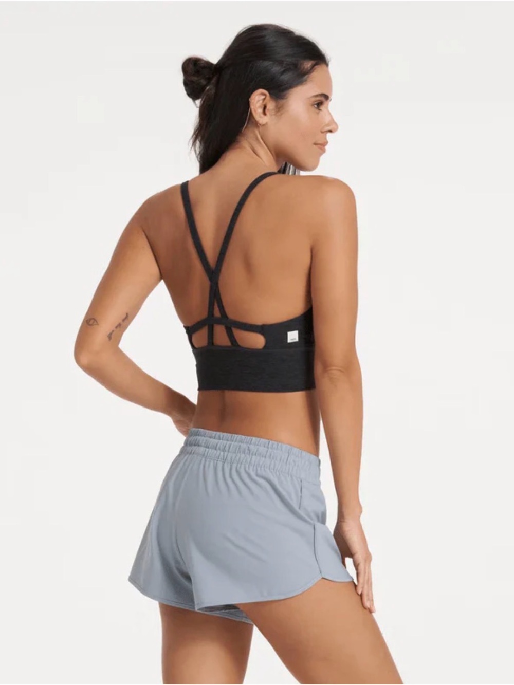 Vuori Black Strappy Longline Sports Bra